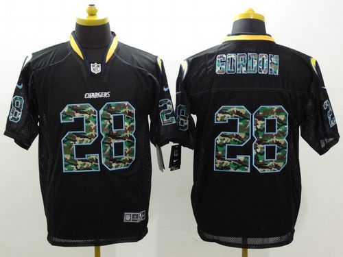 Nike Chargers #28 Melvin Gordon Black Men's Stitched NFL Elite Camo Fashion Jersey